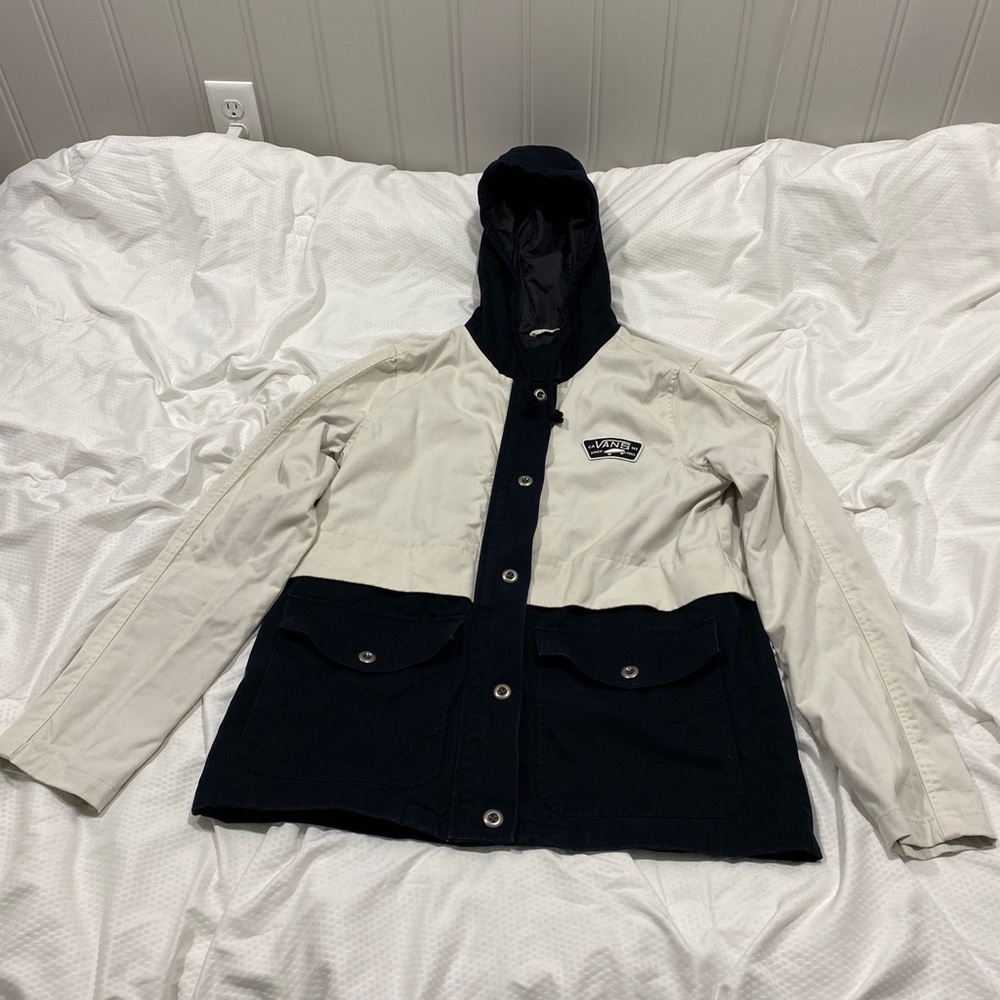 Vans jacket women light beige and black xl